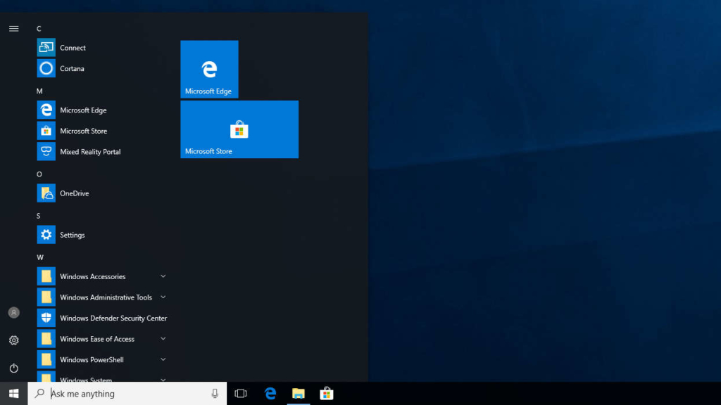 Clean Windows Start menu tiles