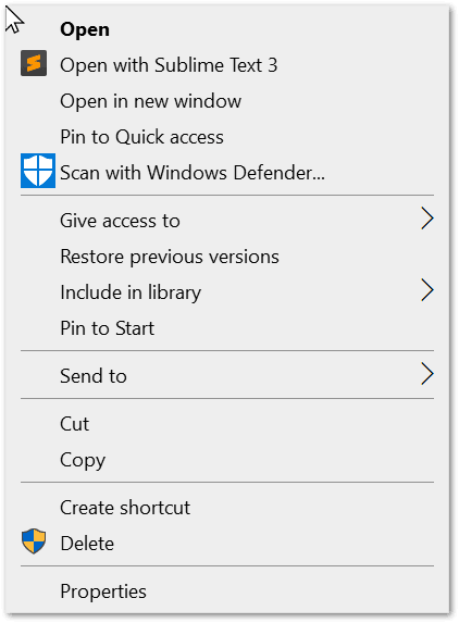 Add Sublime Text to context menu in Windows 10 illustration