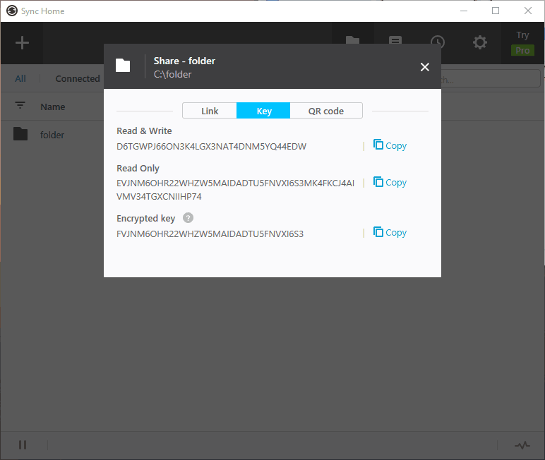 resilio sync folder types