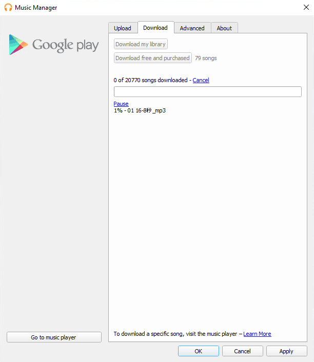 cancel google music download