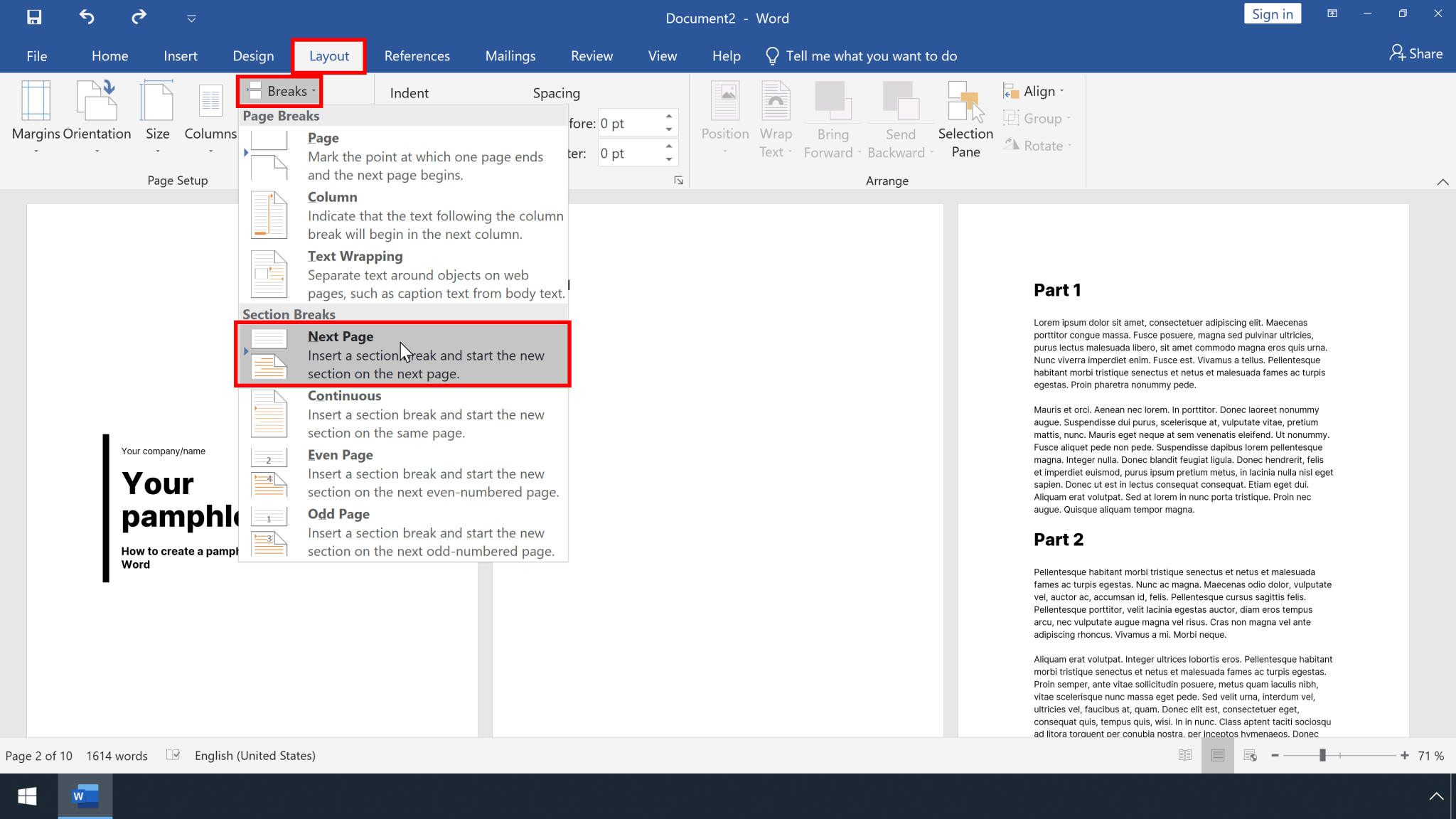 How to make a pamphlet in Microsoft Word – ScribbleGhost